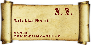 Maletta Noémi névjegykártya